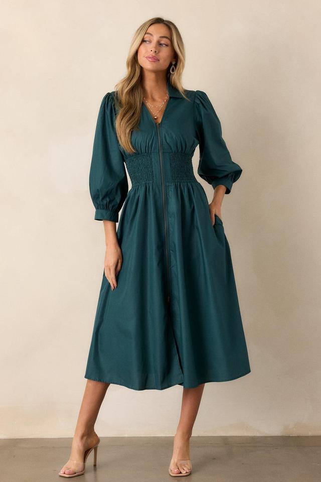 Shift in Perspective Forest Green Midi Dress Product Image