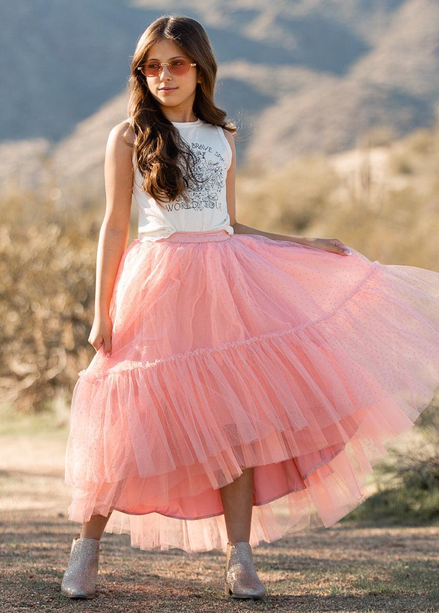 Brigitte Skirt in Pink Dot Product Image