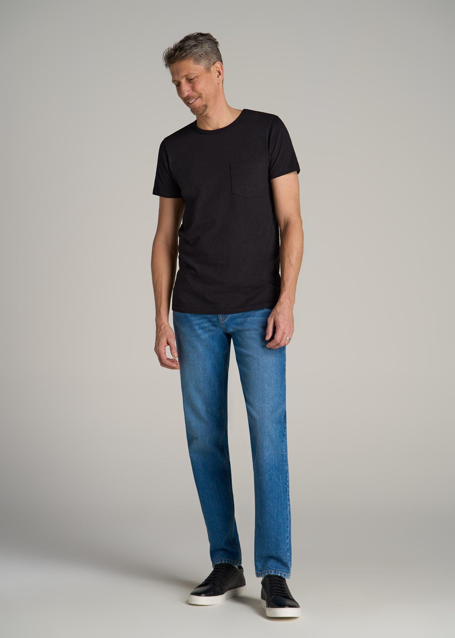 Sunwashed Slub Pocket T-Shirt For Tall Men in Washed Black Product Image