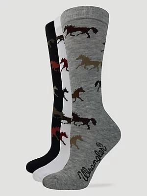 Women's Horse Crew Sock (3-Pack) | Women's ACCESSORIES | Wrangler® Product Image