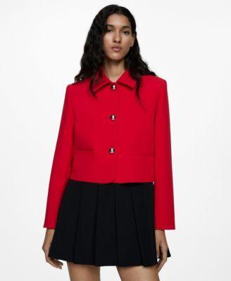 Women's Buttoned Cropped Jacket Product Image