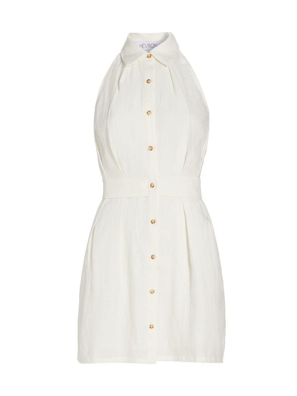 Womens Domino Linen Sleeveless Minidress Product Image