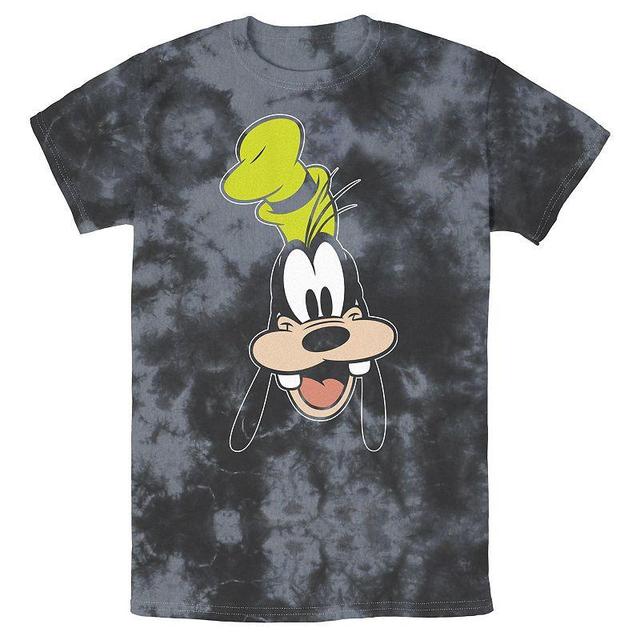 Mens Disney Goofy Open Mouth Big Smile Bomabrd Wash Tee Black Grey Product Image