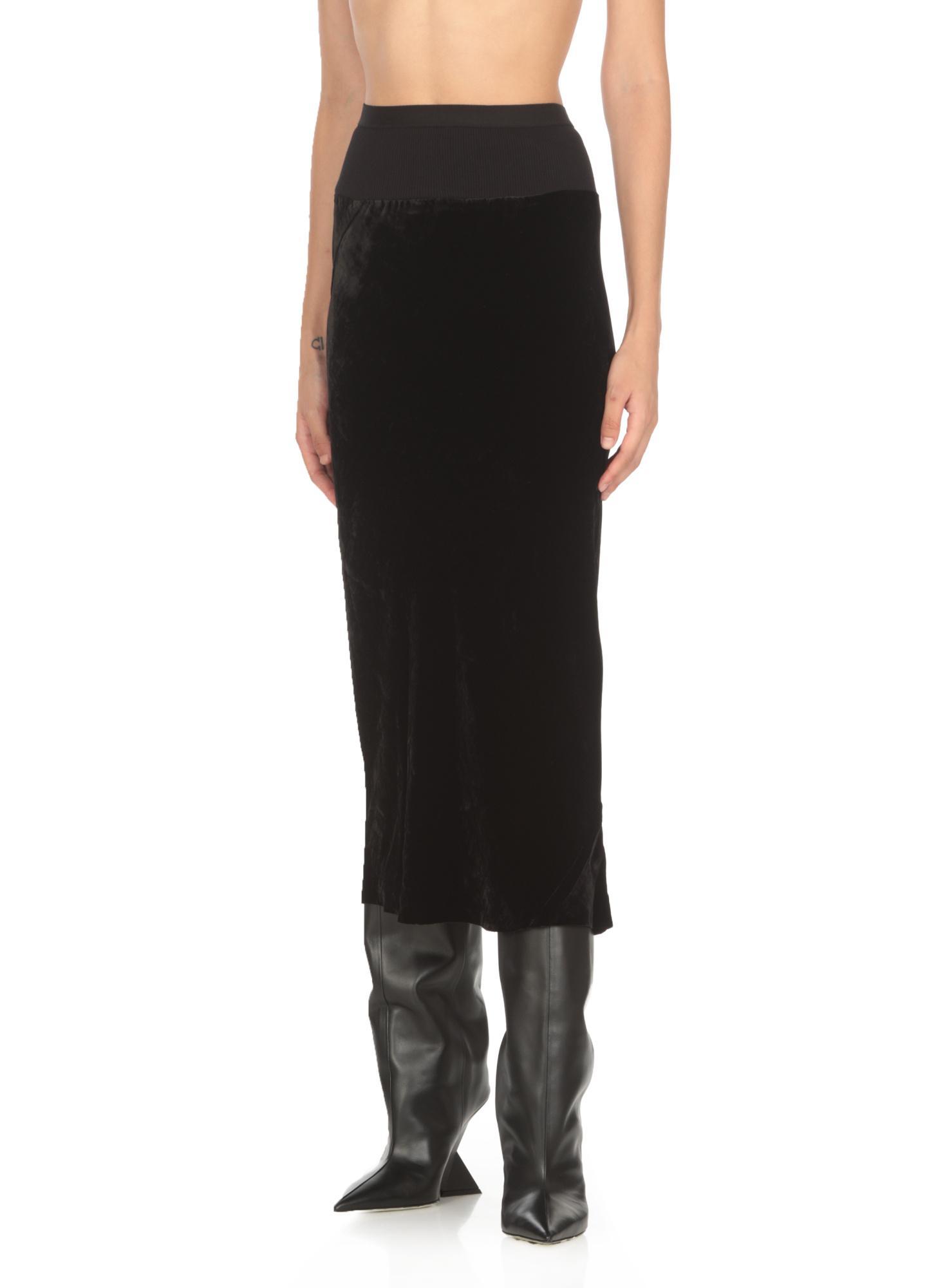 RICK OWENS Elastic Waist Skirt In Black Product Image