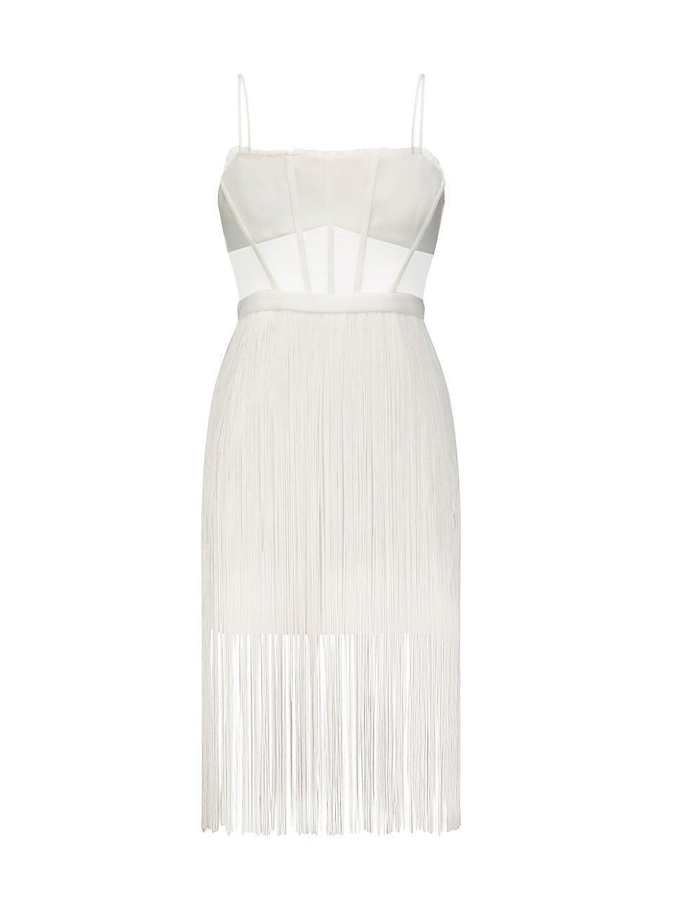 Womens Corset Fringe-Hem Sheath Dress Product Image