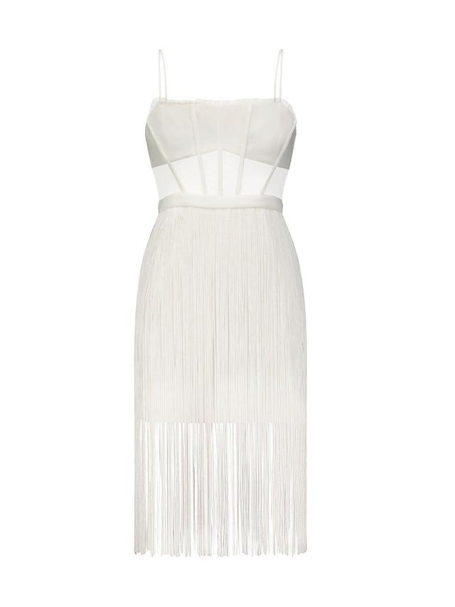 Womens Corset Fringe-Hem Sheath Dress Product Image