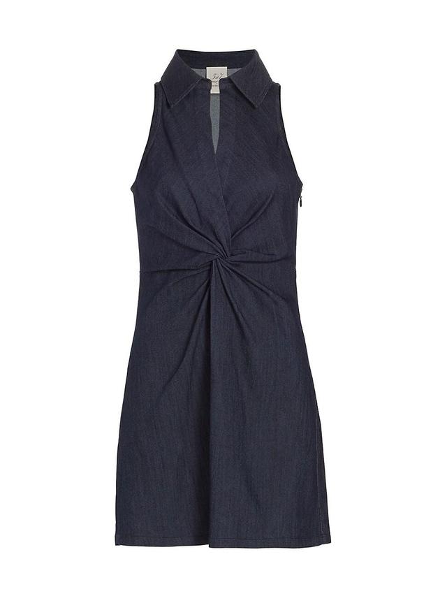 Mckenna Sleeveless Knotted Chambray Mini Dress Product Image