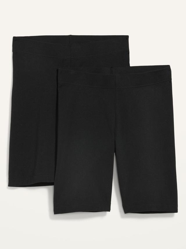 Old Navy High-Waisted Biker Shorts 2-Pack for Women -- 8-inch inseam - Black/Heather Gray - female - Size: L Product Image