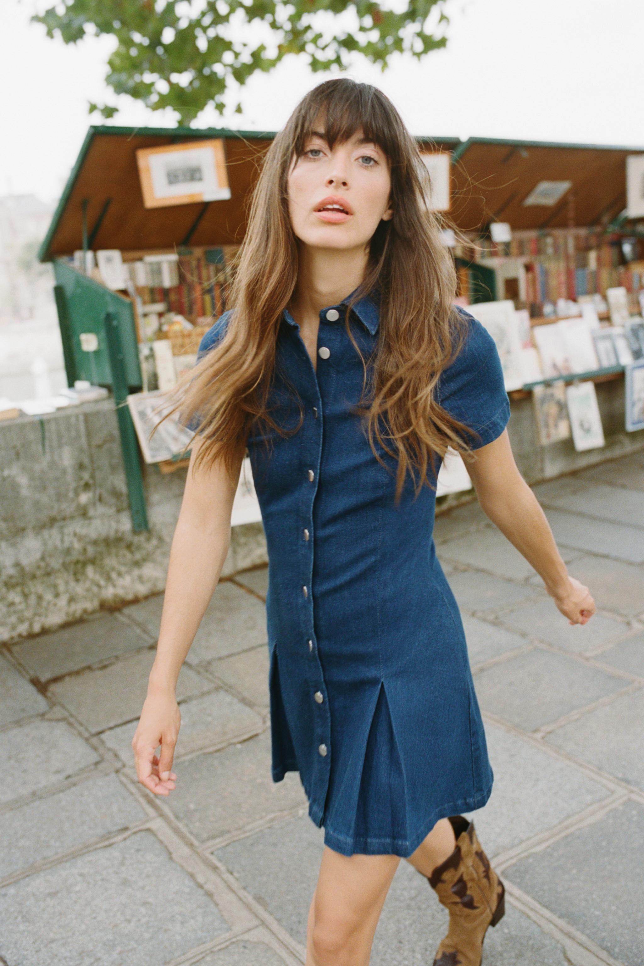 Z1975 PLEATED DENIM MINI DRESS product image