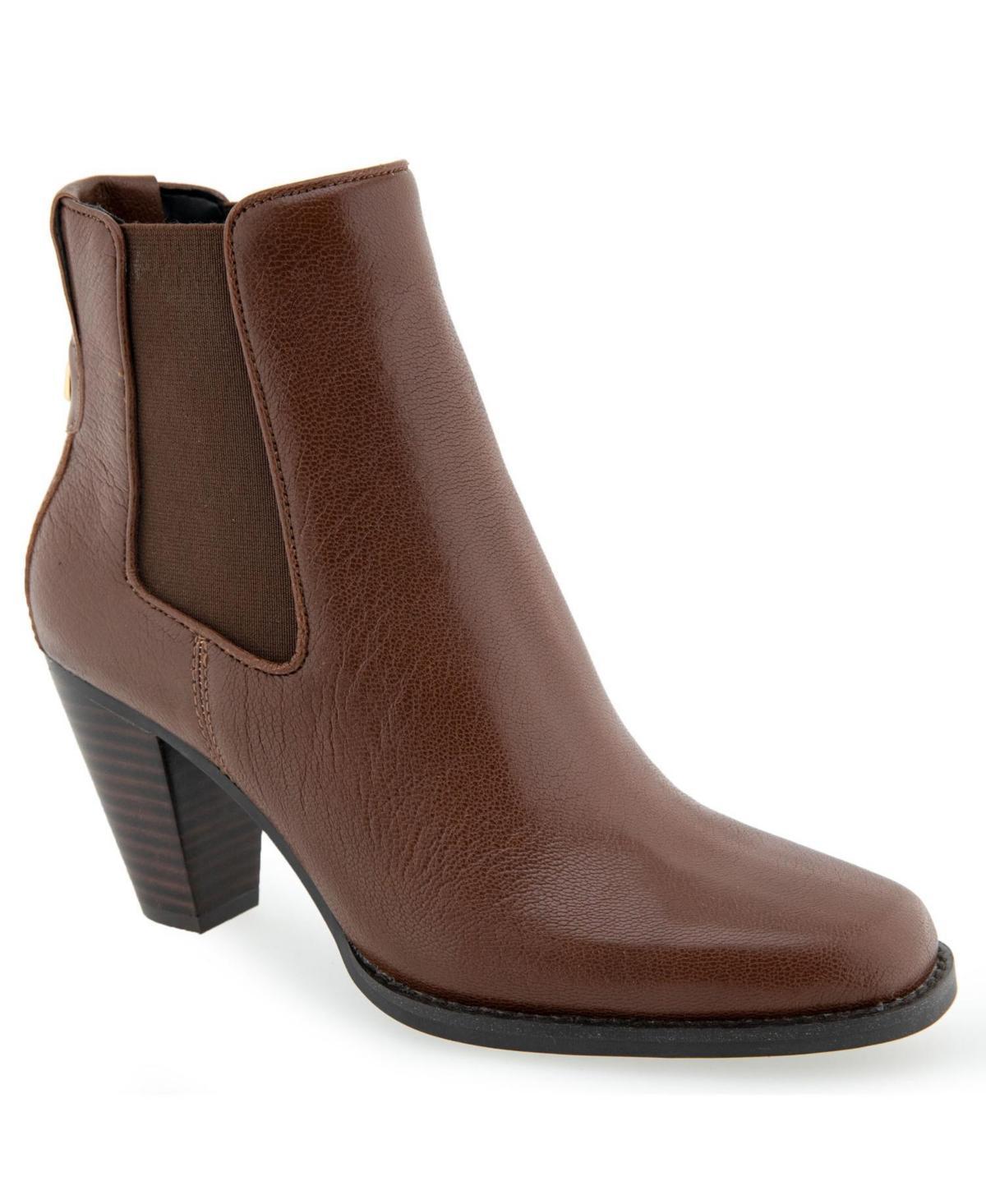 Aerosoles Lido Womens Ankle Boots Brown Leather Product Image