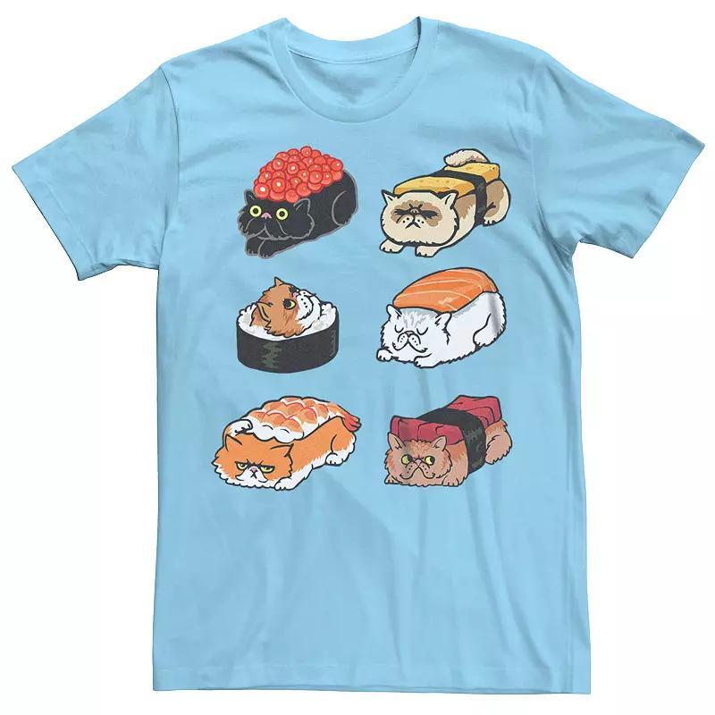 Mens Sushi Persian Cats Graphic Tee Product Image