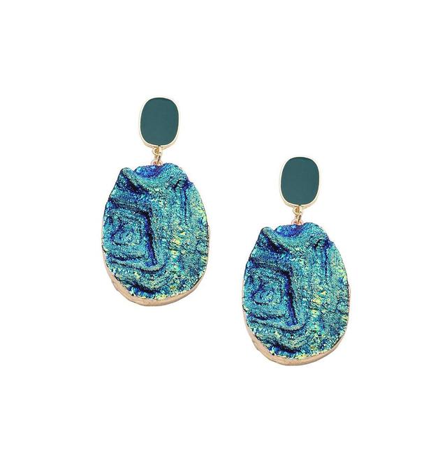 Sohi Womens White Under-The-Sea Drop Earrings Product Image