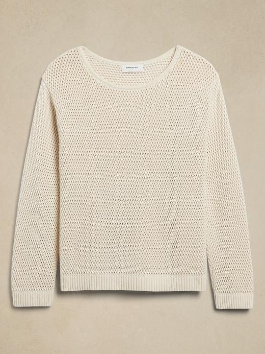 Open-Stitch Bell-Sleeve Sweater Product Image