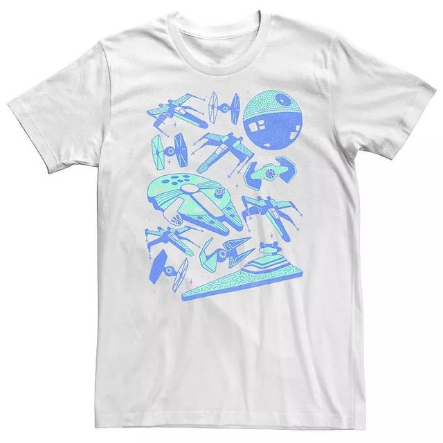 Big & Tall Star Wars Vintage Art Blue Ships Tee, Mens Product Image