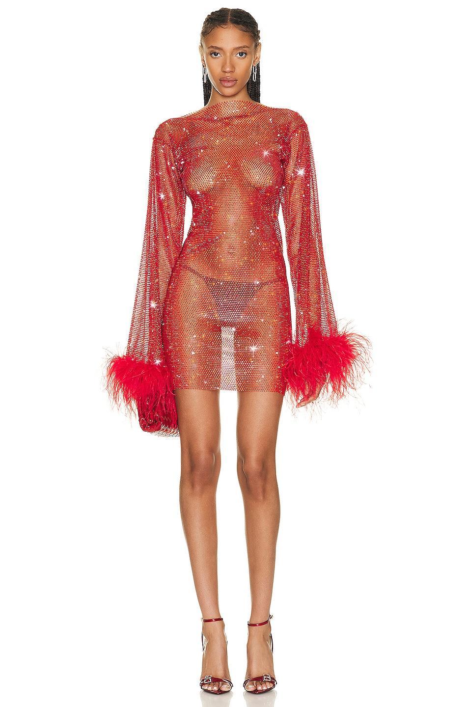 Santa Brands for FWRD Feathers Mini Dress Product Image