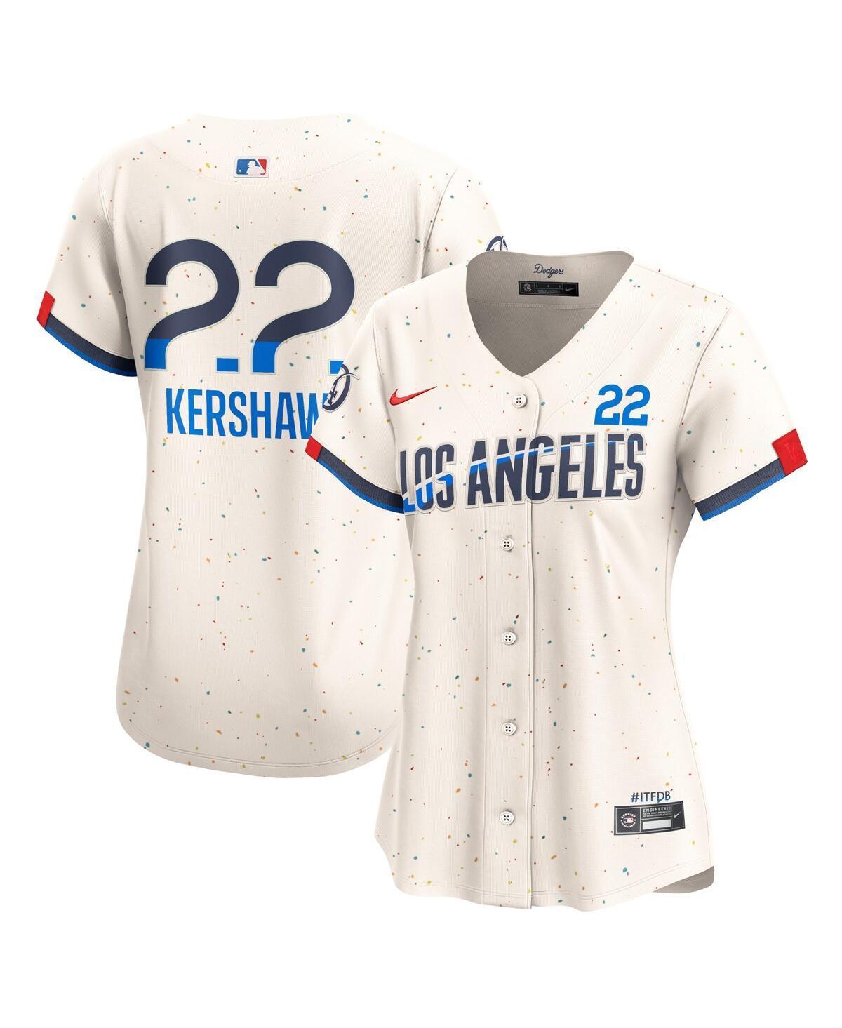 Nike Womens Clayton Kershaw Cream Los Angeles Dodgers 2024 City Connect Limited Player Jersey - Cream Product Image