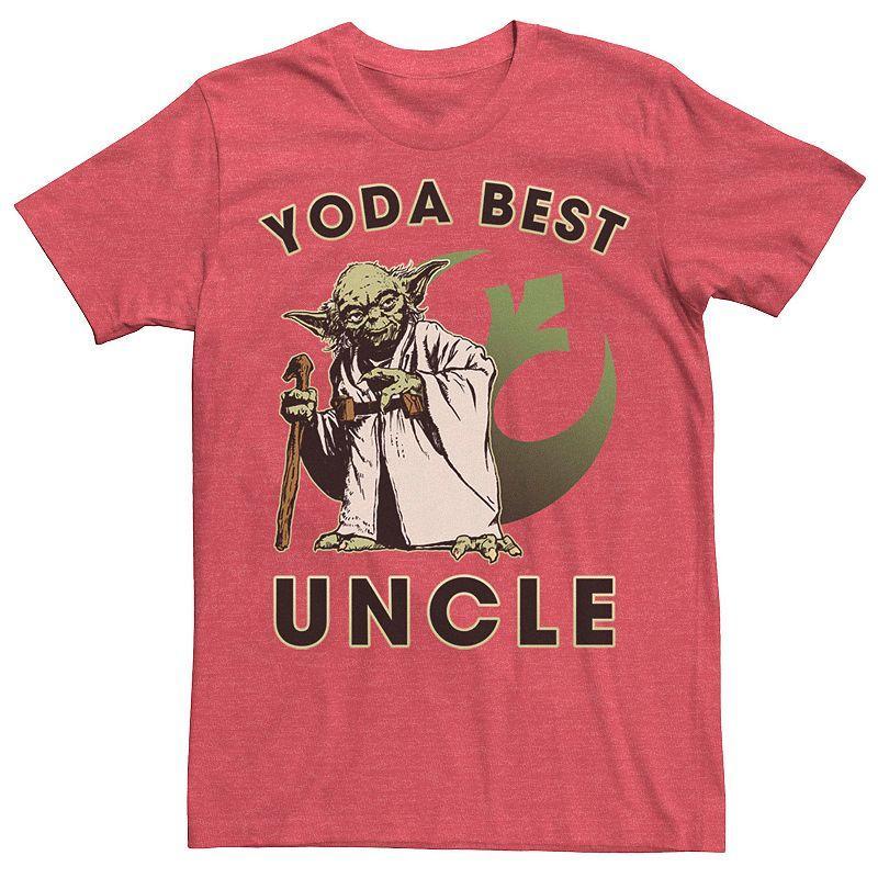 Mens Star Wars Yoda Best Uncle Rebel Logo Tee Red Grey Product Image