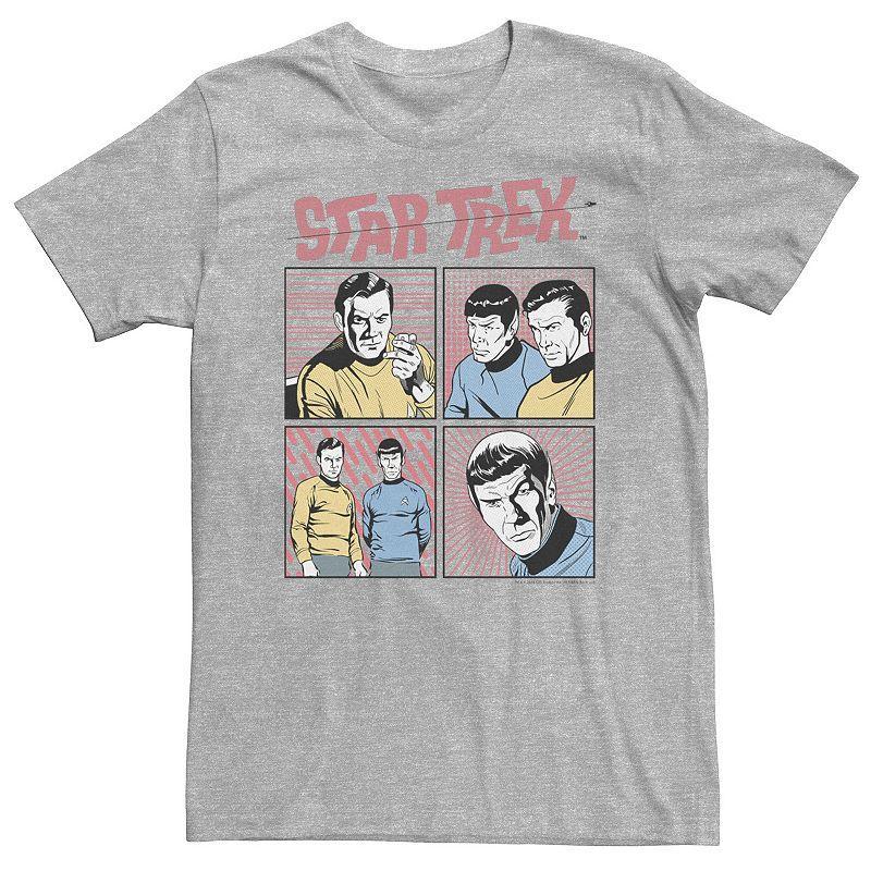 Big & Tall Star Trek Original Series Retro Comic Box Up Tee, Mens Athletic Grey Product Image