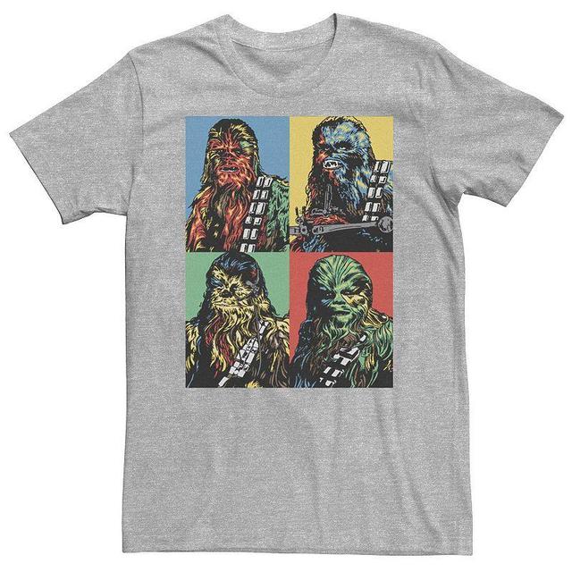 Mens Star Wars Chewbacca Colorful Panel Portrait Tee Athletic Grey Product Image