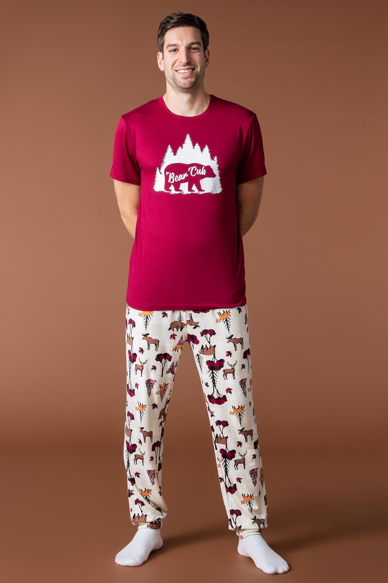 Mens Matching the Family Bear Cub 2 Piece Pajama Set Male Product Image