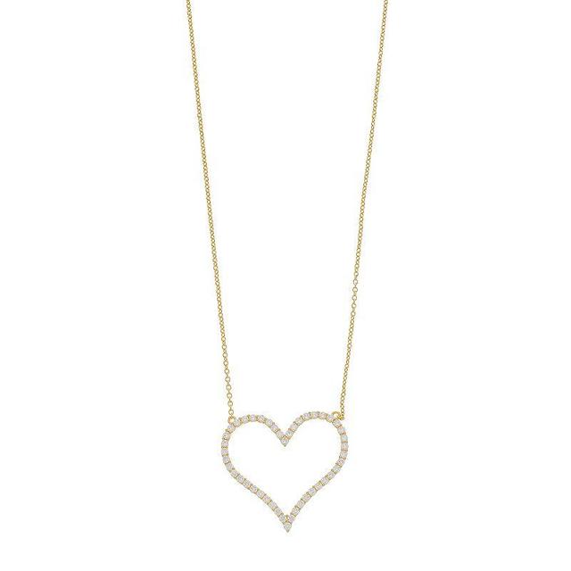 Cubic Zirconia Heart Pendant Necklace, Womens, White Product Image