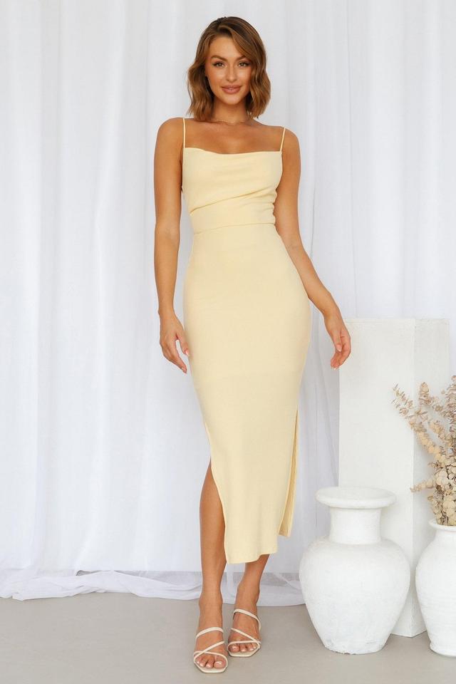 Rooftop Martinis For Two Midi Dress Yellow Product Image