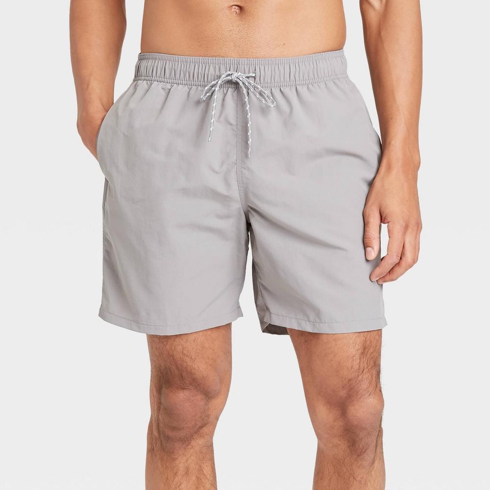 Mens 7 Swim Trunks - Goodfellow & Co Gray XXL Product Image