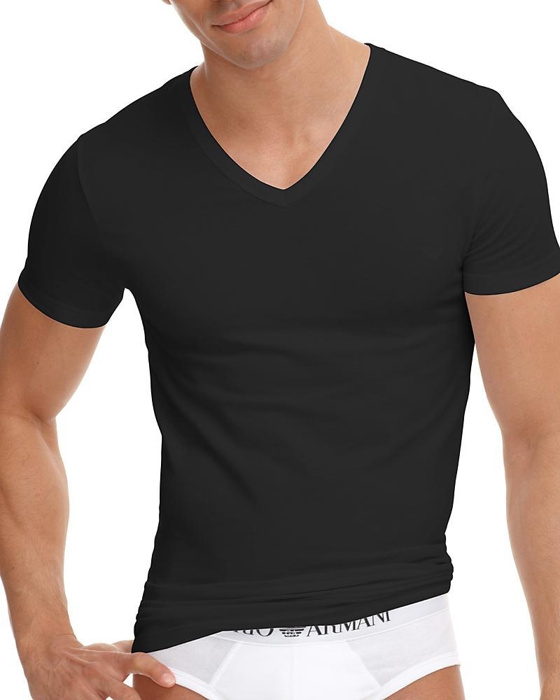 Mens Stretch Cotton V-Neck T-Shirt Product Image