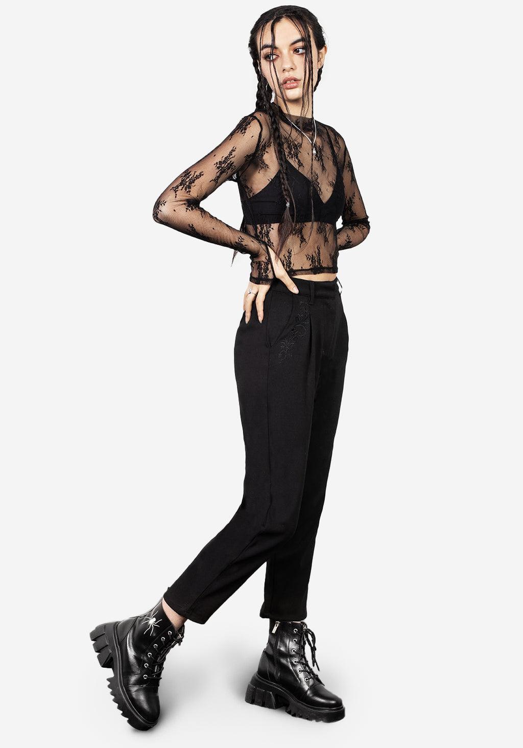 Eternal Lace Crop Long Sleeve Top Product Image