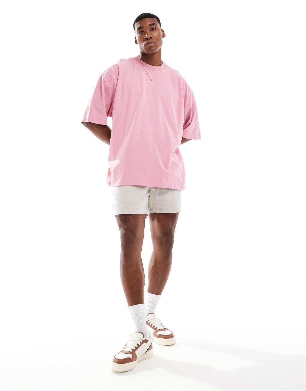 ASOS DESIGN extreme oversized T-shirt in washed pink Product Image