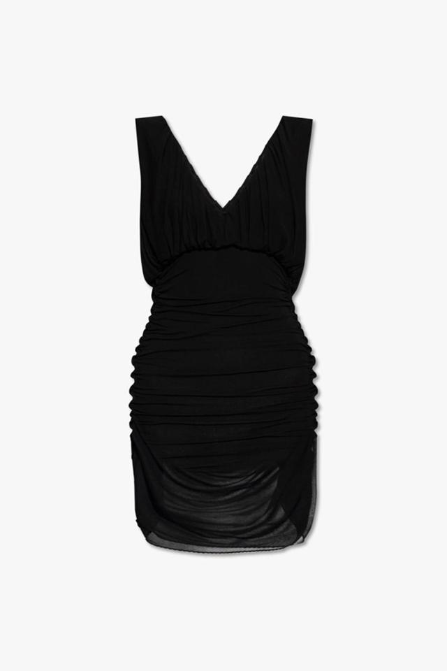 Draped Sleeveless Dress In Black Product Image