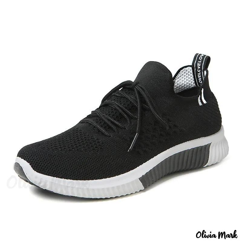 Olivia Mark – Running Shoes Single Shoes Casual Breathable Mesh Upper Small White Product Image