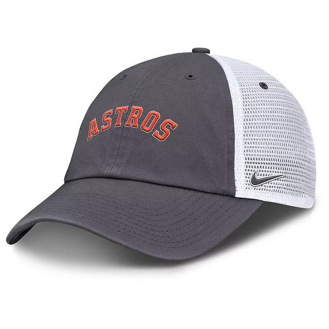 Mens Nike Gray Houston Astros Wordmark Club Adjustable Trucker Hat Product Image