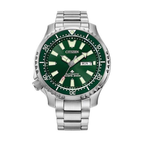 Men's Citizen Promaster Diver Two-Tone Automatic Watch with Green Dial (Model: Ny0151-59X) Product Image