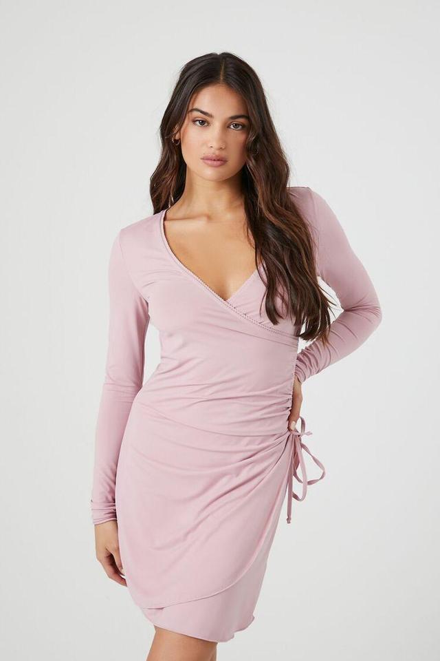 Ruched Mini Wrap Dress | Forever 21 Product Image