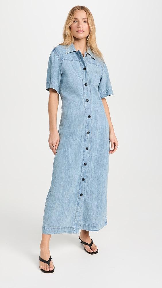 Another Tomorrow Chambray Bias Shirt Dress | Shopbop Product Image