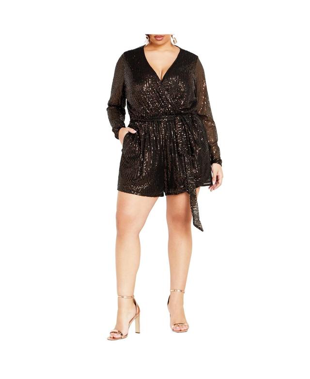 City Chic Womens Sequin Romper Product Image