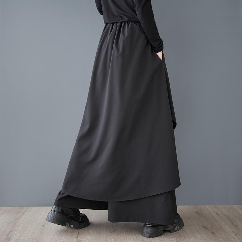 High Waist Plain Asymmetrical Culottes Product Image