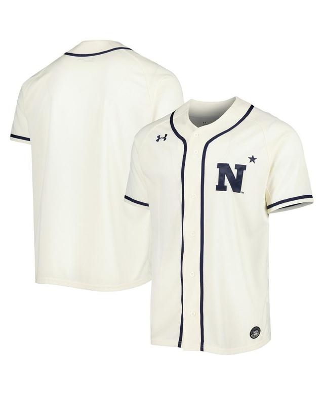 Mens Under Armour Cream Navy Midshipmen Replica Baseball Jersey - Cream Product Image