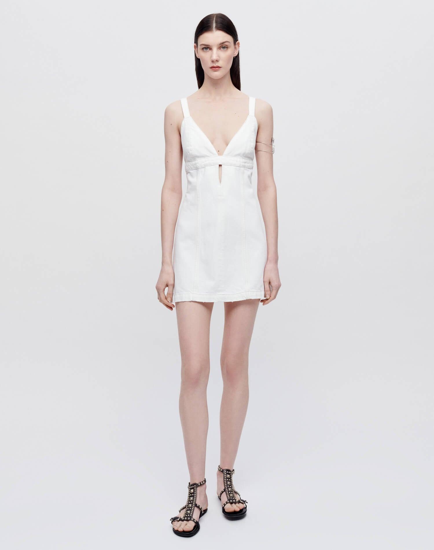 Seamed Shift Dress - White Female Product Image