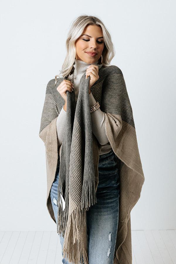 Snowy Dawn Poncho In Beige Product Image