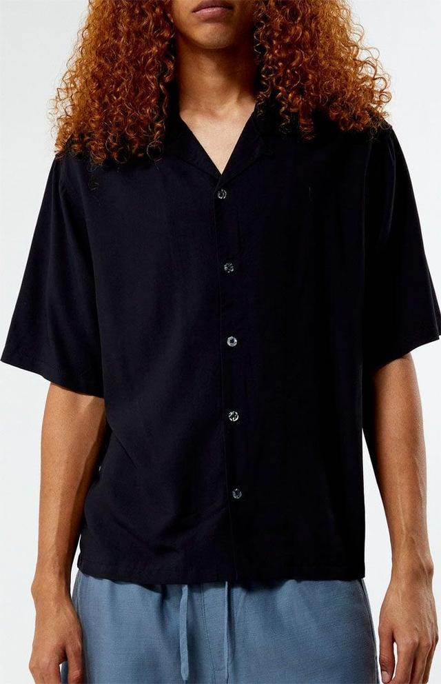 Men's Recycled Solid Oversized Camp Shirt - Product Image