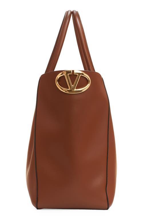 Leather Tote Bag In Brown Product Image