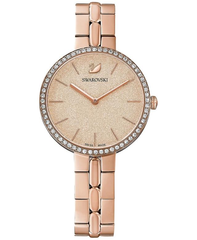 Swarovski Womens Swiss Cosmopolitian Rose Gold-Tone Stainless Steel Pvd Bracelet Watch 35mm Product Image