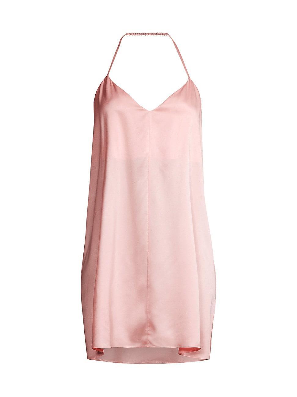 Womens Silk Halterneck Mini-Slipdress Product Image