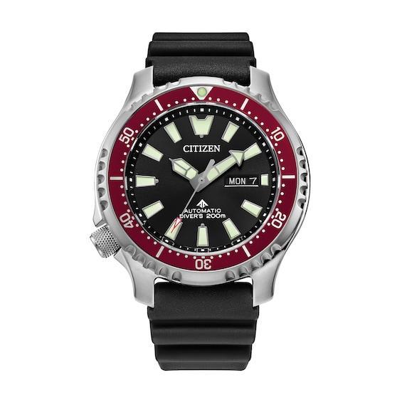 Men's Citizen Promaster Diver Two-Tone Automatic Black Rubber Strap Watch with Black Dial (Model: Ny0156-04E) Product Image