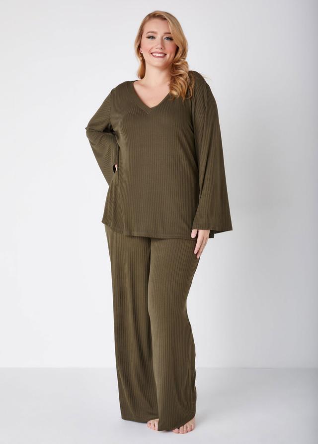 Ribbed V Neck Lounge Tunic Product Image