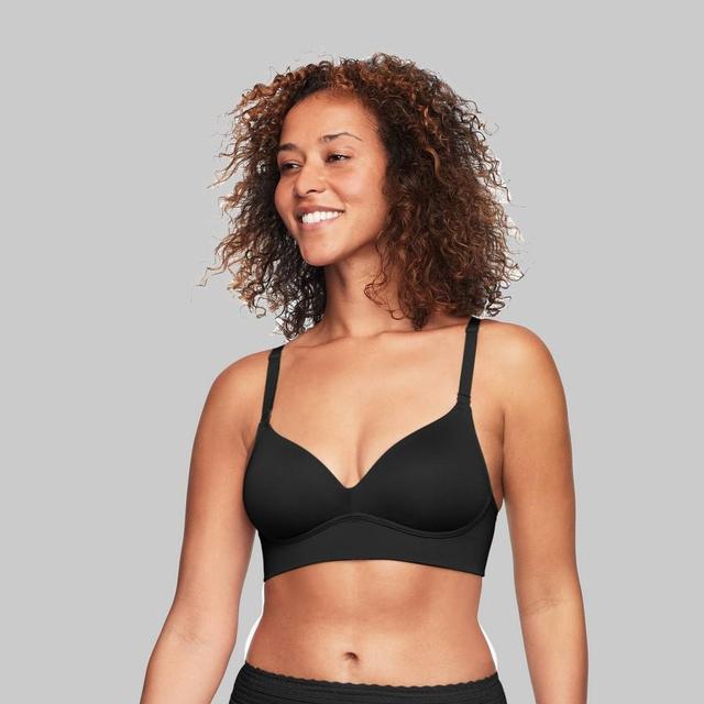 Simply Perfect by Warners Womens Longline Convertible Wirefree Bra - Black 36DD Product Image