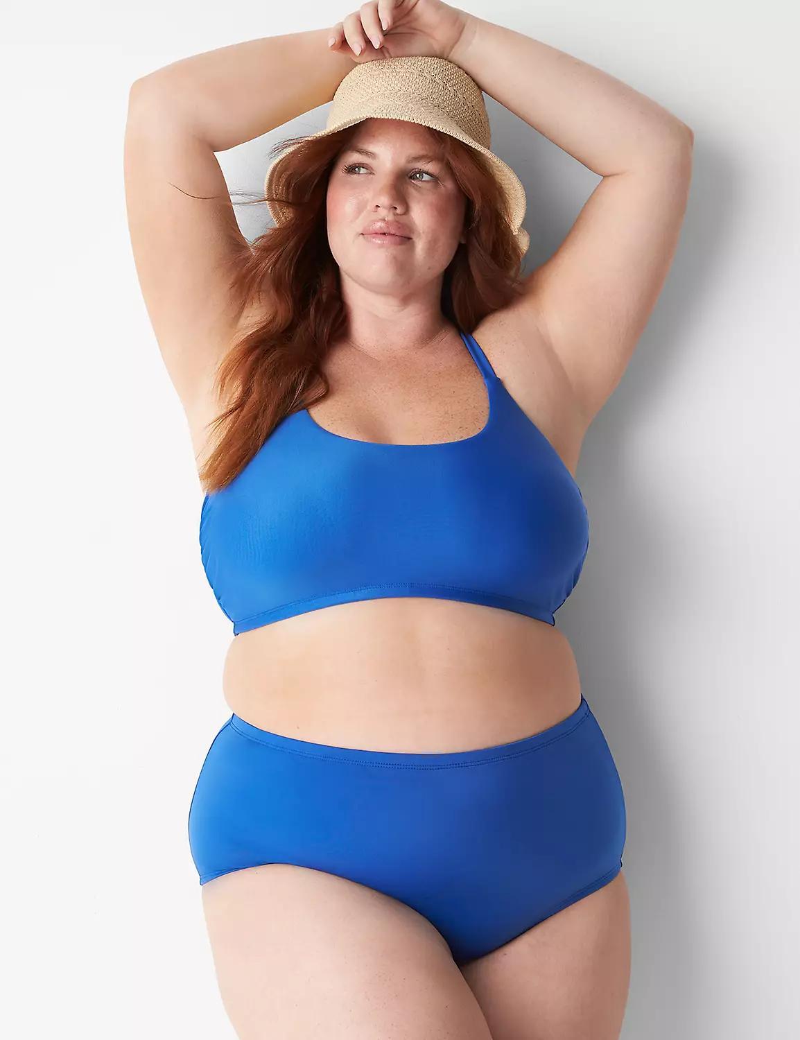 Lane Bryant No-Wire Scoop-Neck Bikini Swim Top 16 Beaucoup Blue Product Image