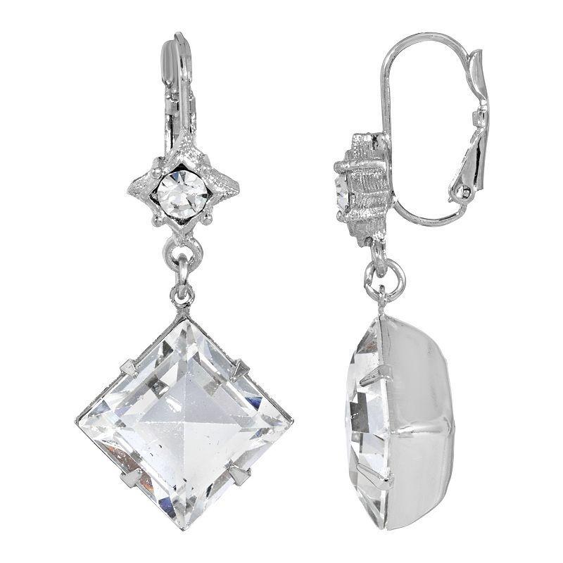 2028 Womens Silver Tone Crystal Stone Drop Earring Product Image